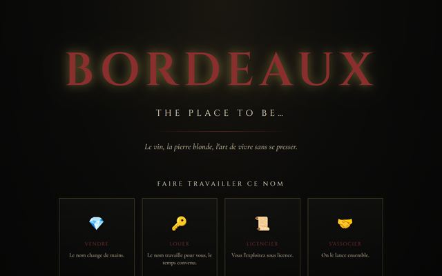 Page d'accueil de bordeauxtheplacetobe.com
