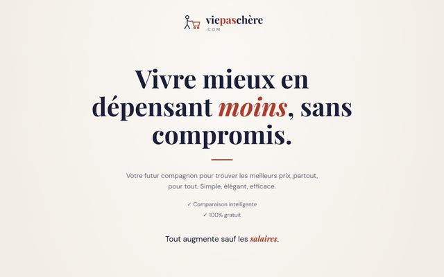 Page d'accueil de viepaschere.com